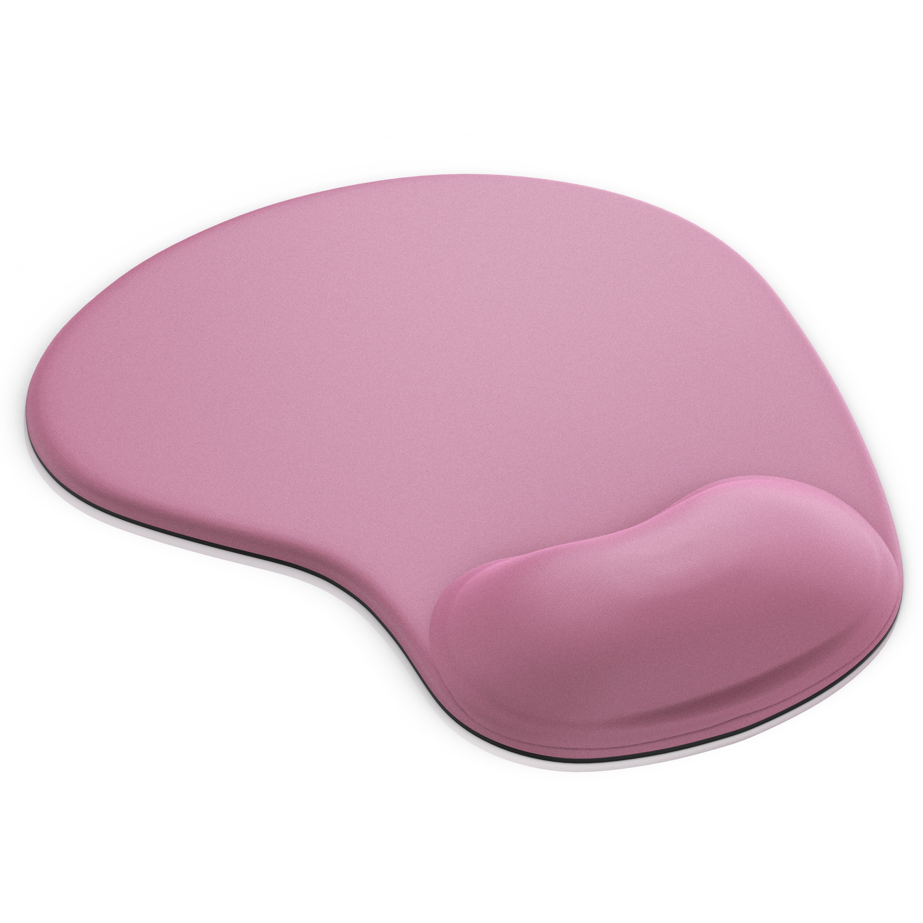 CSL Mauspad mit Gelkissen & Handgelenkauflage, Komfort Office Mousepad, dunkelrosa