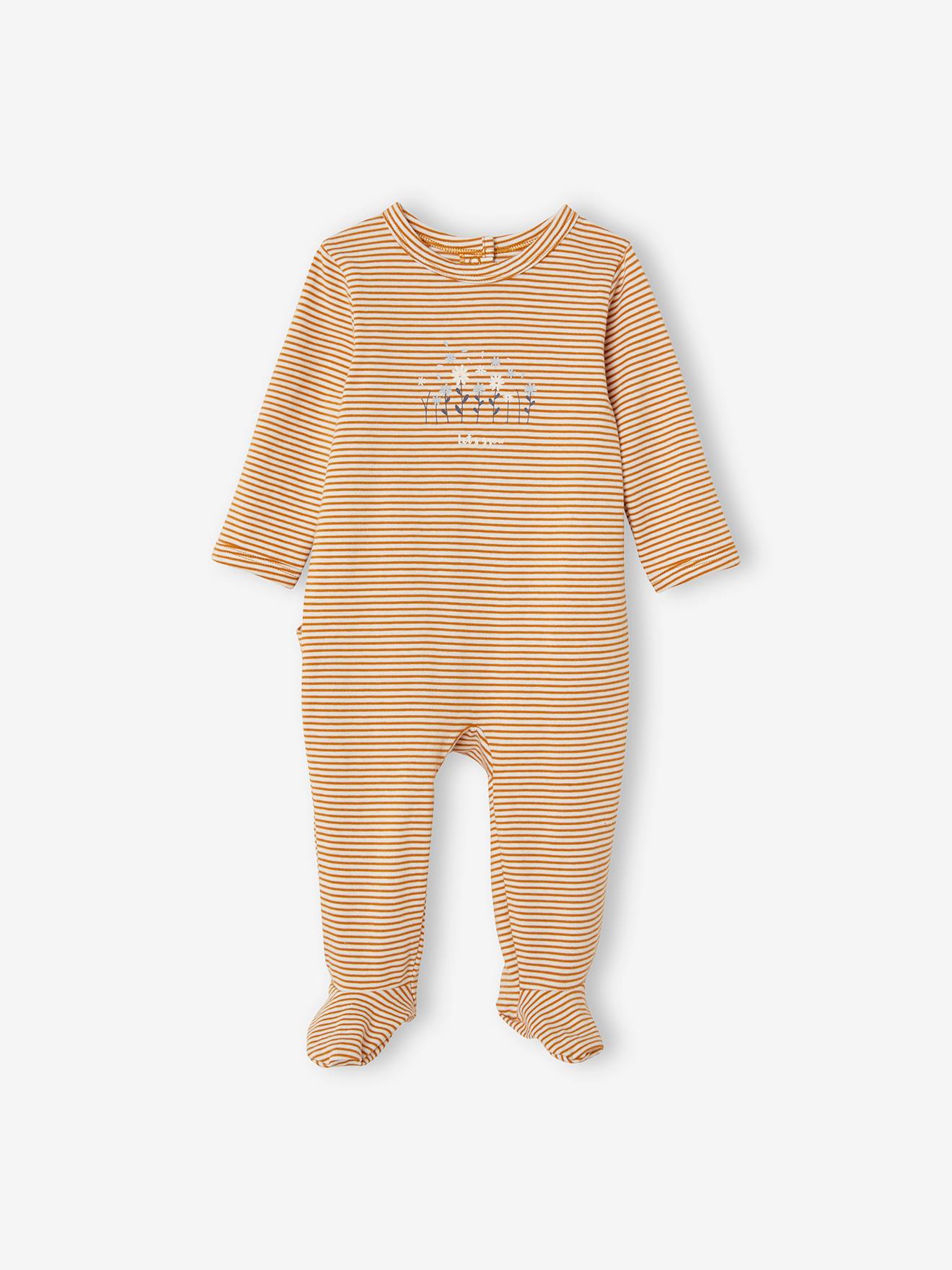 Conjunto de 3 pijamas de algodão para bebê com certificação Oeko-Tex®, branco claro, bicolor/multicolorido.