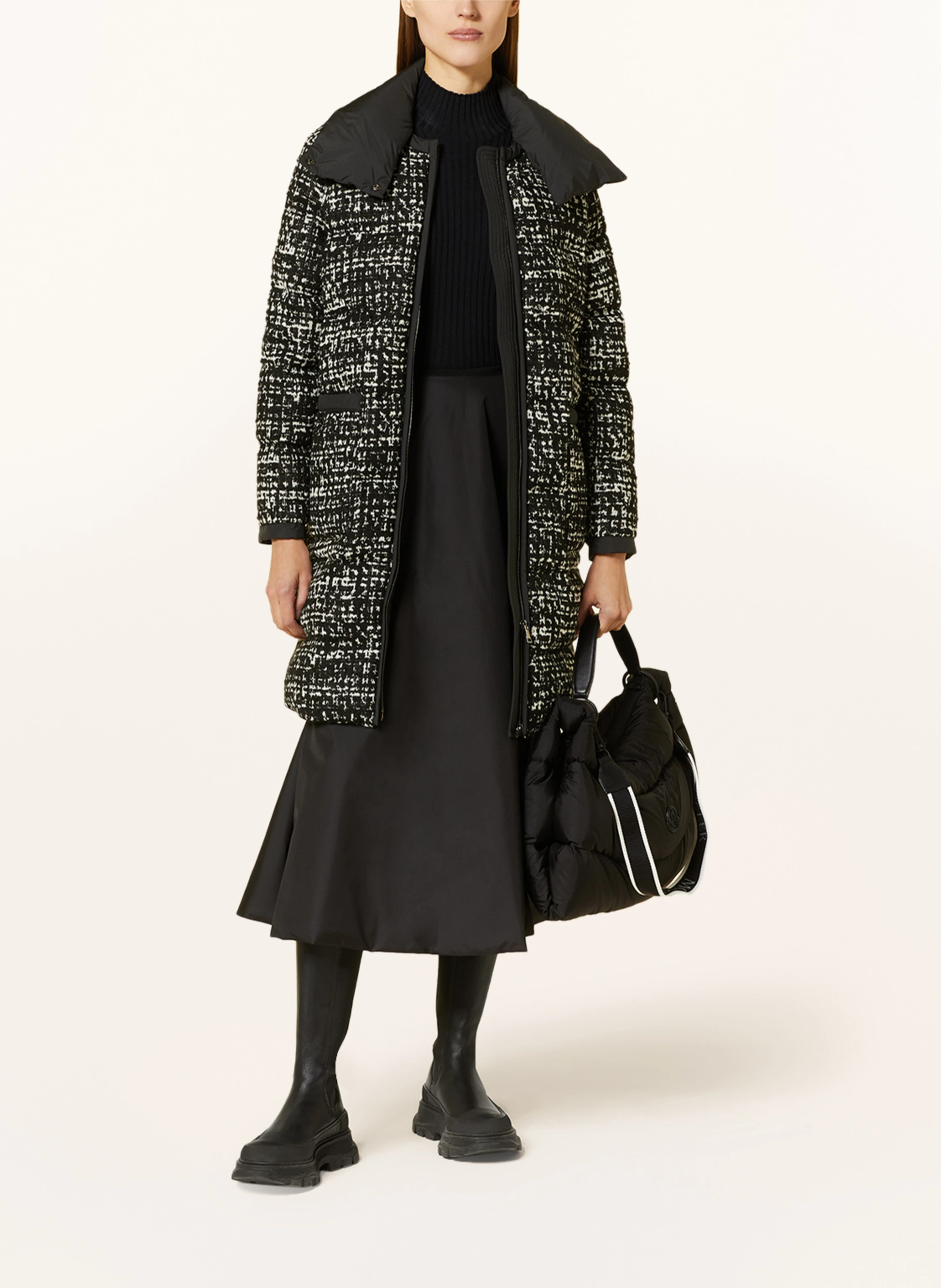 MONCLER Daunenmantel RHONE im Materialmix