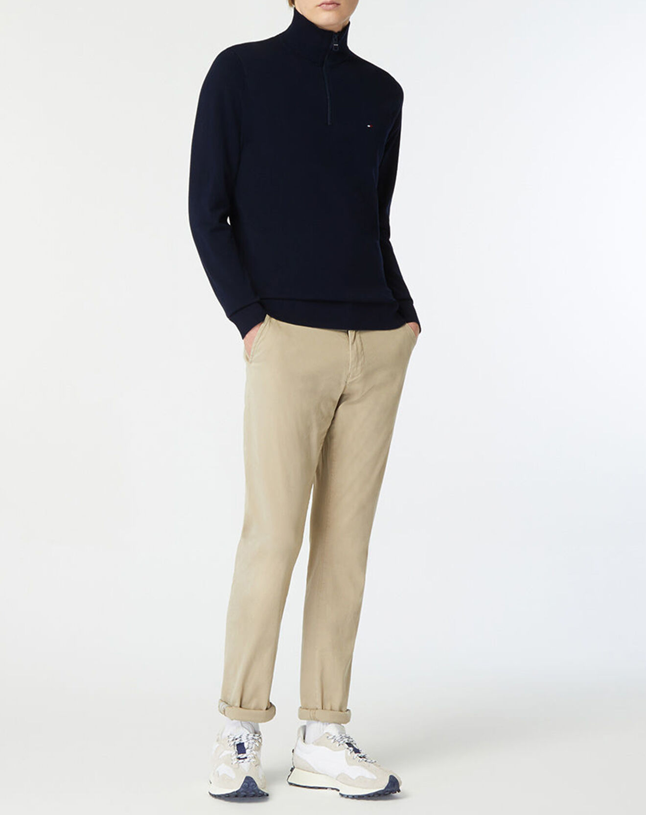 Tommy Hilfiger Pull 1985 col zippé bleu marine