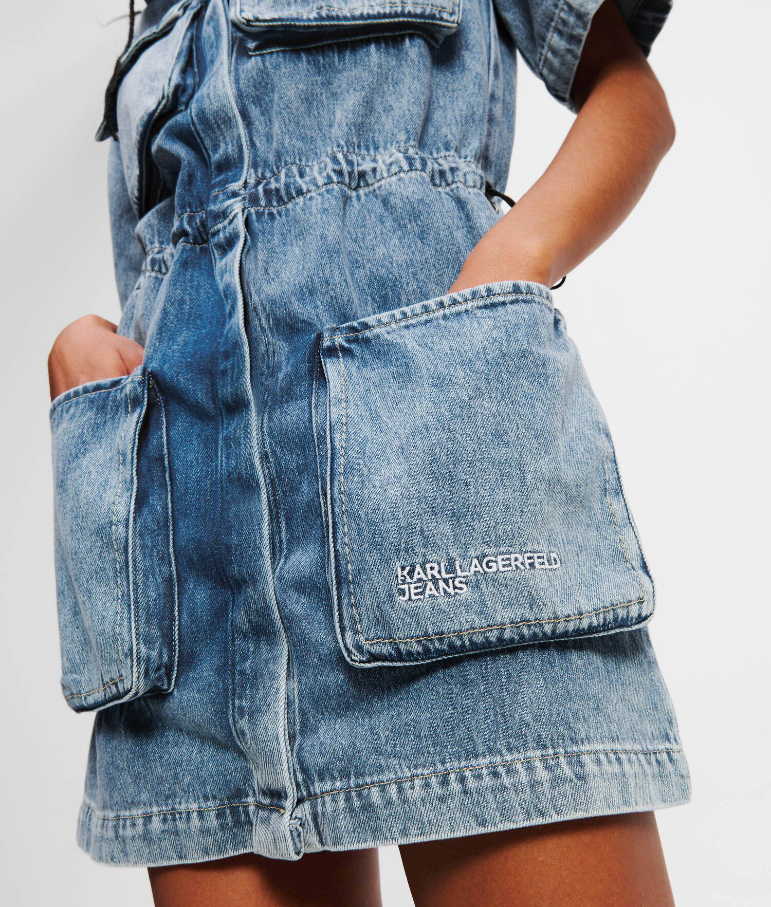 ROBE CHEMISE EN DENIM UTILITAIRE - Bleu Marbre