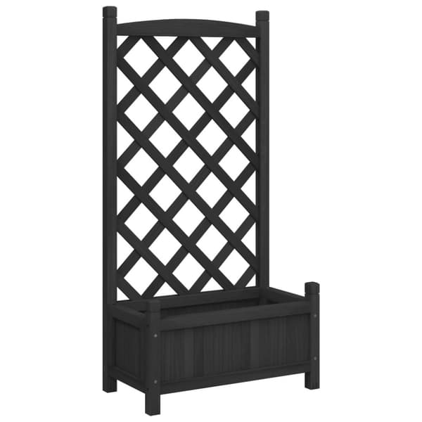 vidaXL Plantekasse med espalier svart heltre gran