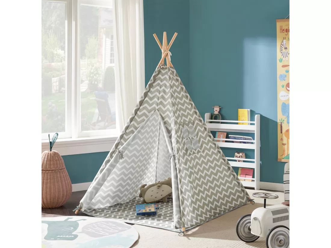 Tipi Tente Pour Enfant avec Tapis De Sol Indian Teepee Tente de jeu pour enfants OSS03 SoBuy