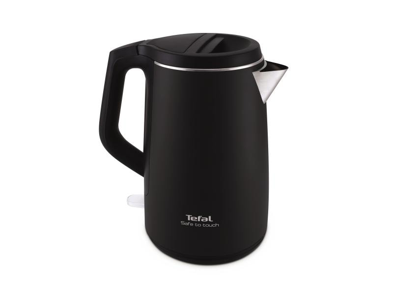Tefal Wasserkocher Safe to touch 1.5 l, Schwarz/Silber Edelstahl Wasserkocher