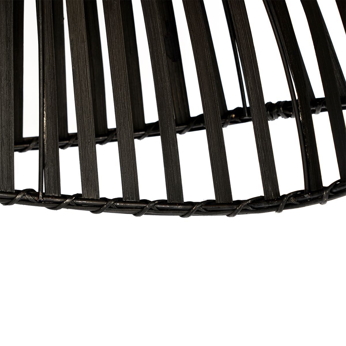 Oosterse plafondlamp zwart bamboe 62 cm - Pua