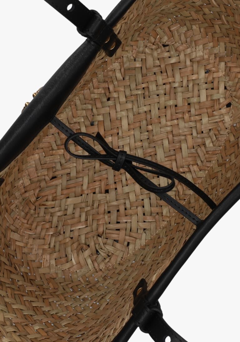 beige pinko shopper love summer basket raffia