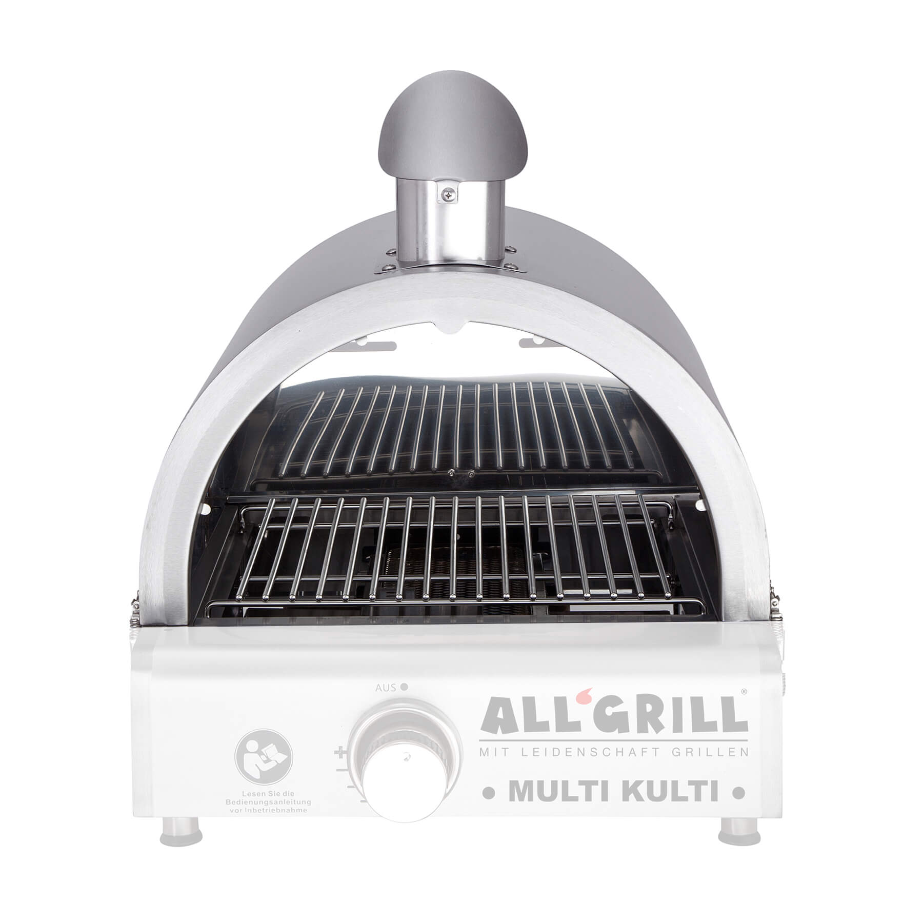 Edelstahl Pizzahaube Ø 43 cm für Multi-Kulti Grill-Systeme, robust & langlebig, einfache Montage, bis 350°C inkl. Kamin