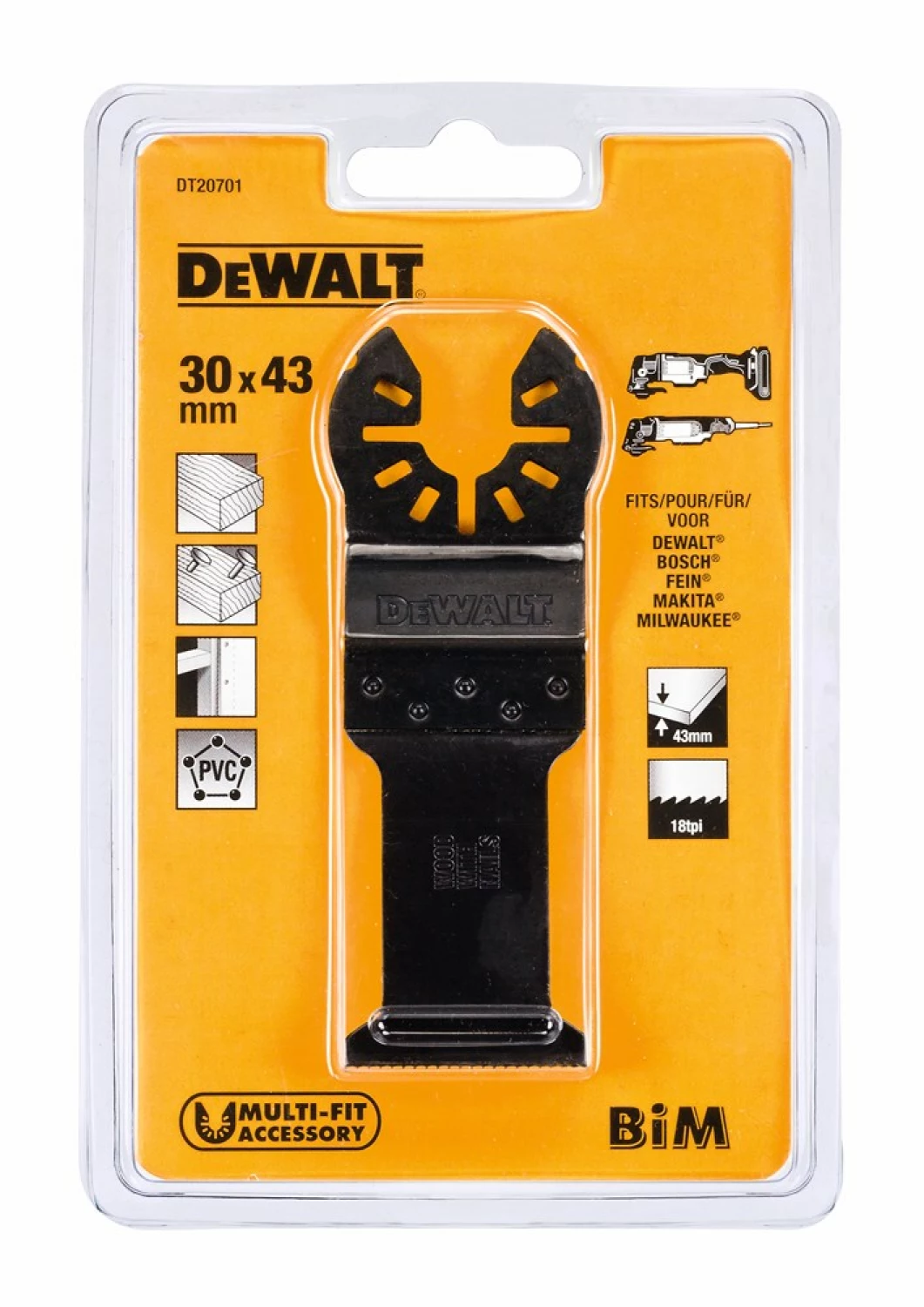 DeWALT DT20701 universeel multitool bi-metalen zaagblad voor hout - 30mm
