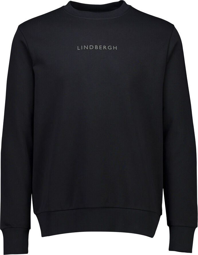 Lindbergh Logo chest print o-neck sweat Sort