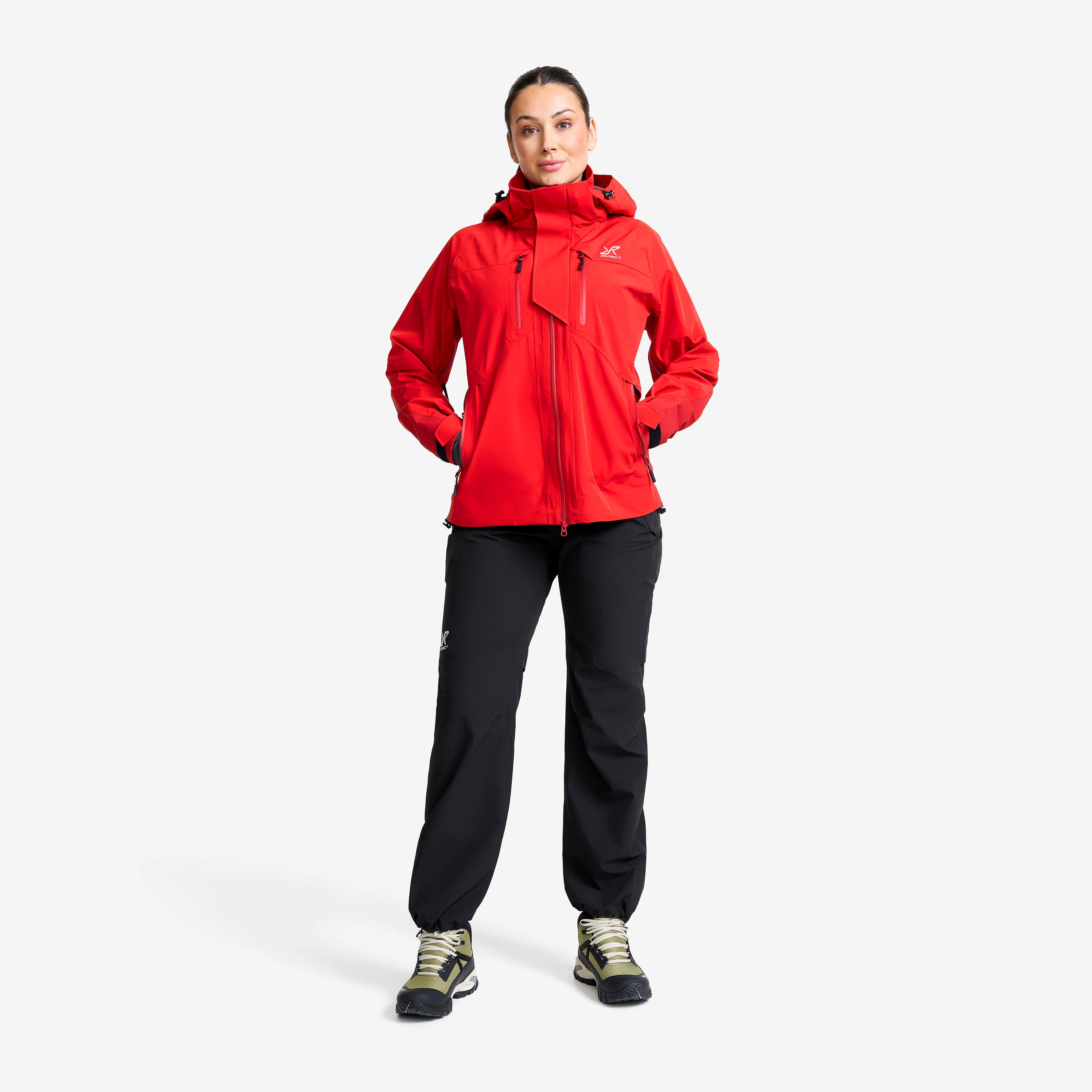 Aries Pro 3L Shell Jacket Dame Aura Orange/Lava Falls