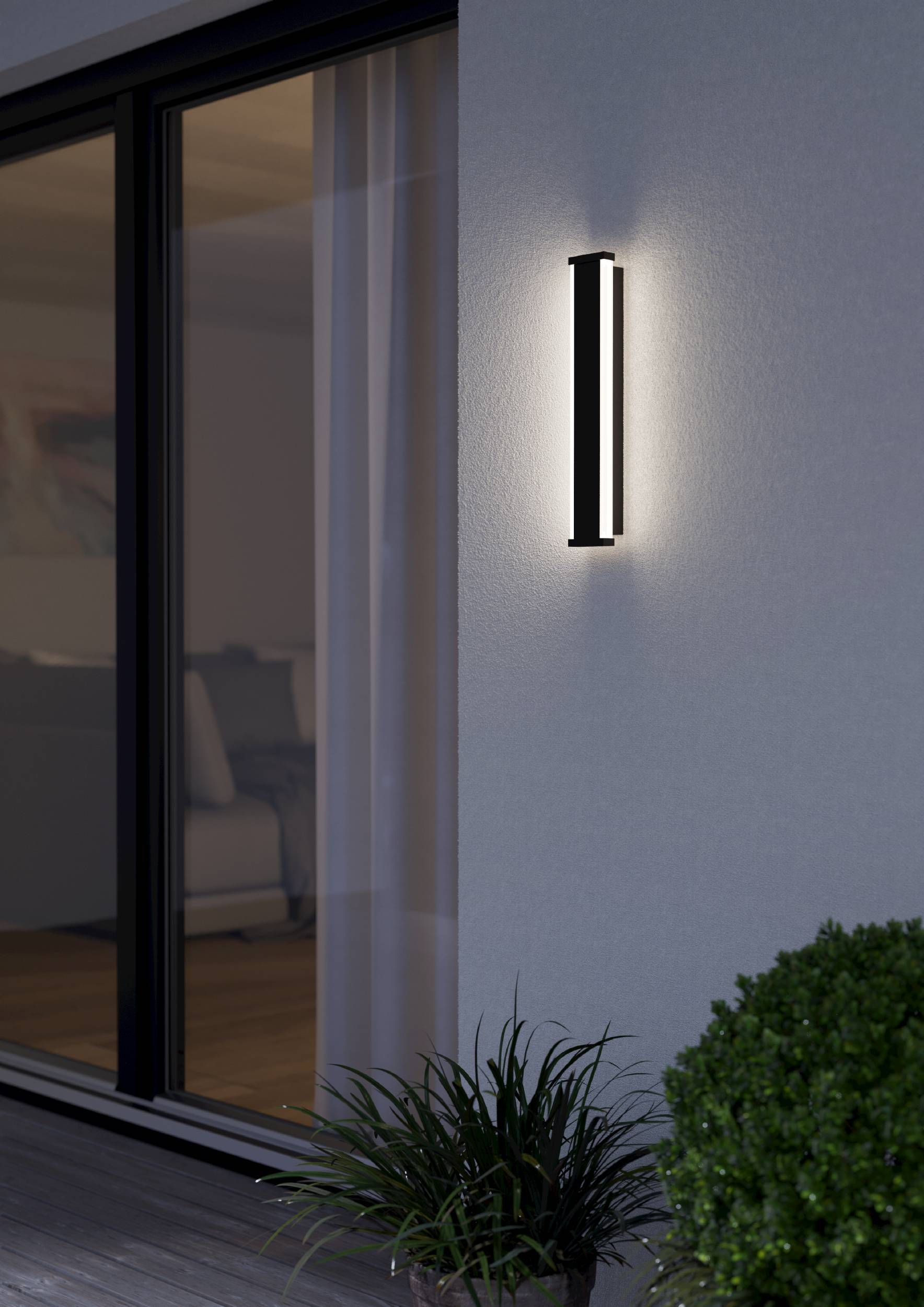 EGLO Neviano Wandlamp - LED - 38 cm - Zwart|Wit