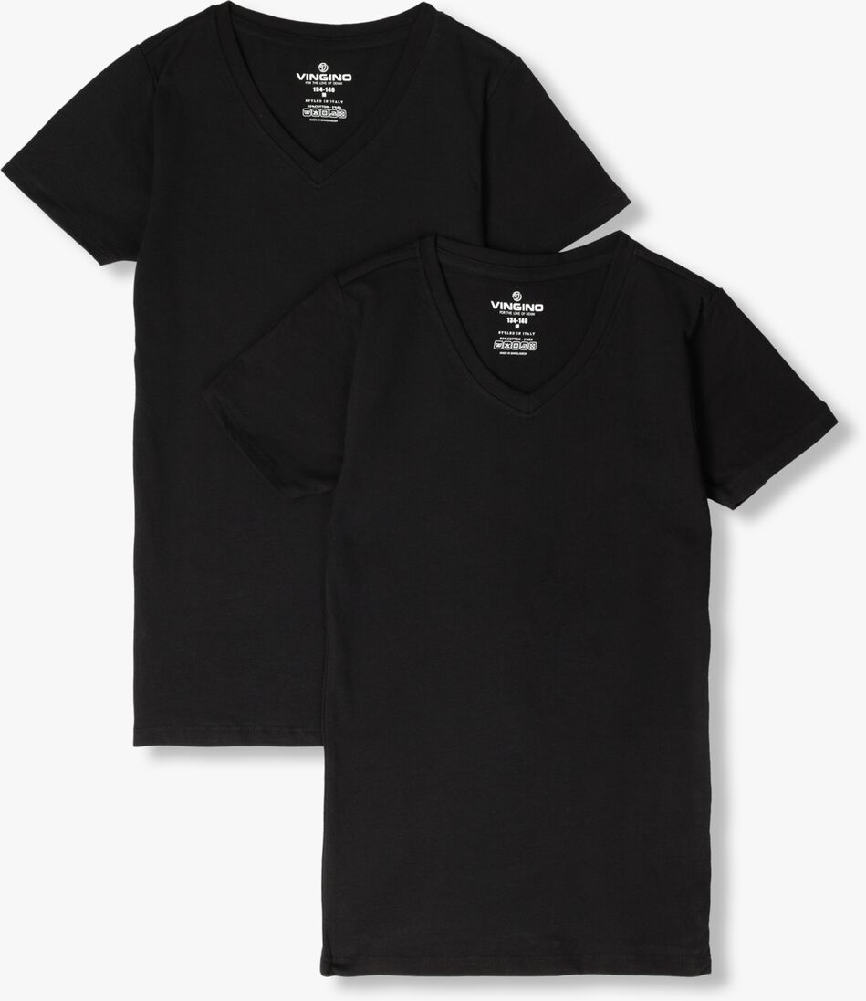 VINGINO zwarte vingino t-shirt boys t-shirt v-neck (2-pack)