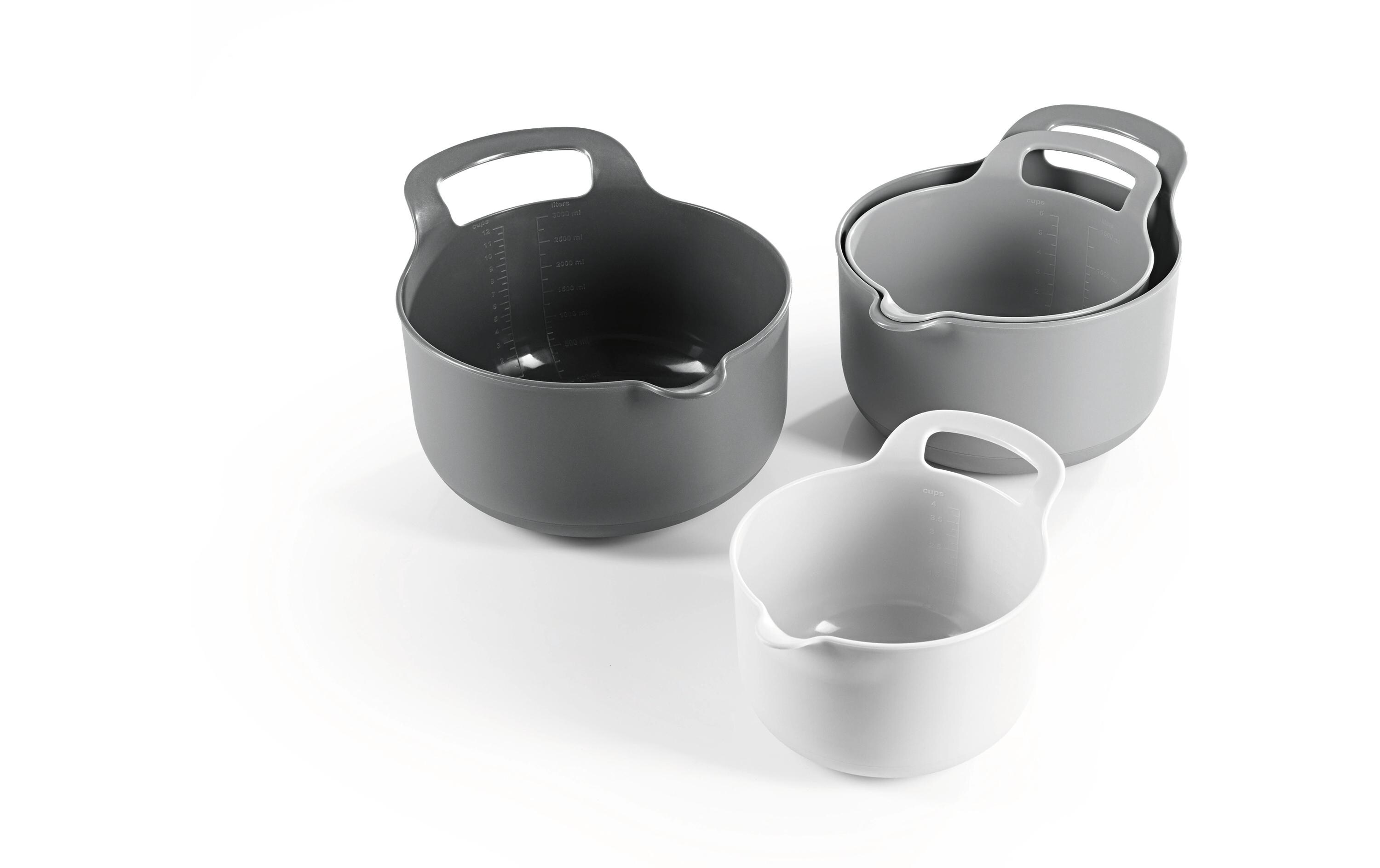 Schüssel 4-teilig, , 1 Stück, Grau/Schwarz/WeissSchüssel-Set