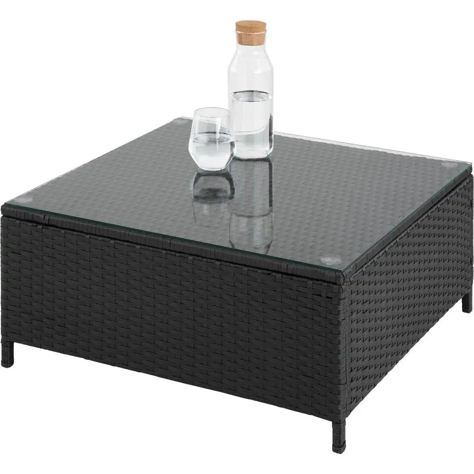 tectake - Loungeset Siena - wicker - zwart