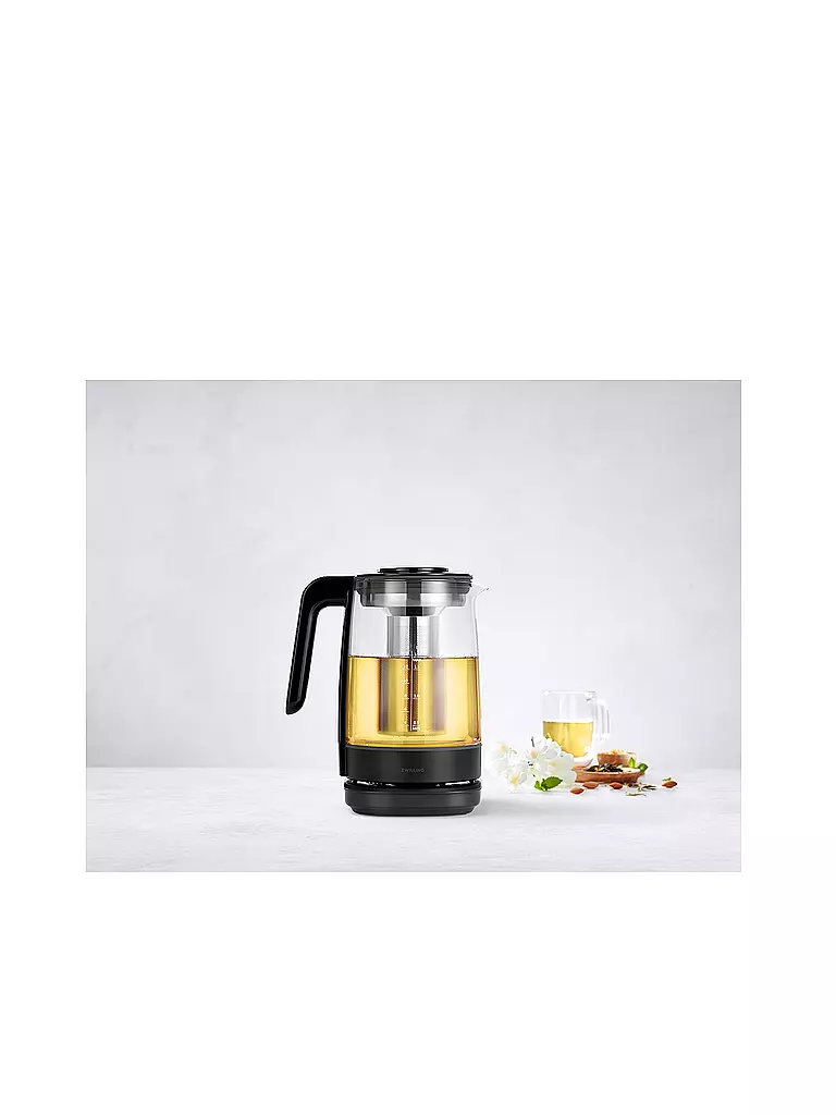 ZWILLING Wasserkocher mit Teeeinsatz 1,7l Glas / Schwarz schwarz