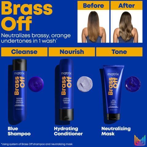 Matrix Brass Off Shampoo - Neutraliseert Warme Ondertonen - 300 ml