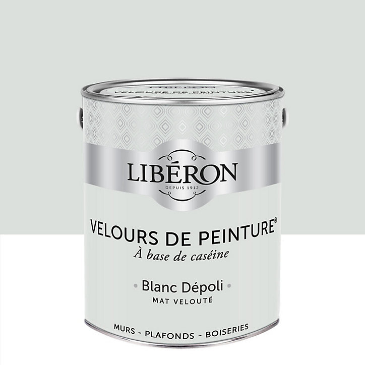 Peinture multisupport murs, plafonds et boiseries Velours de peinture gris blanc dépoli Libéron 2,5L