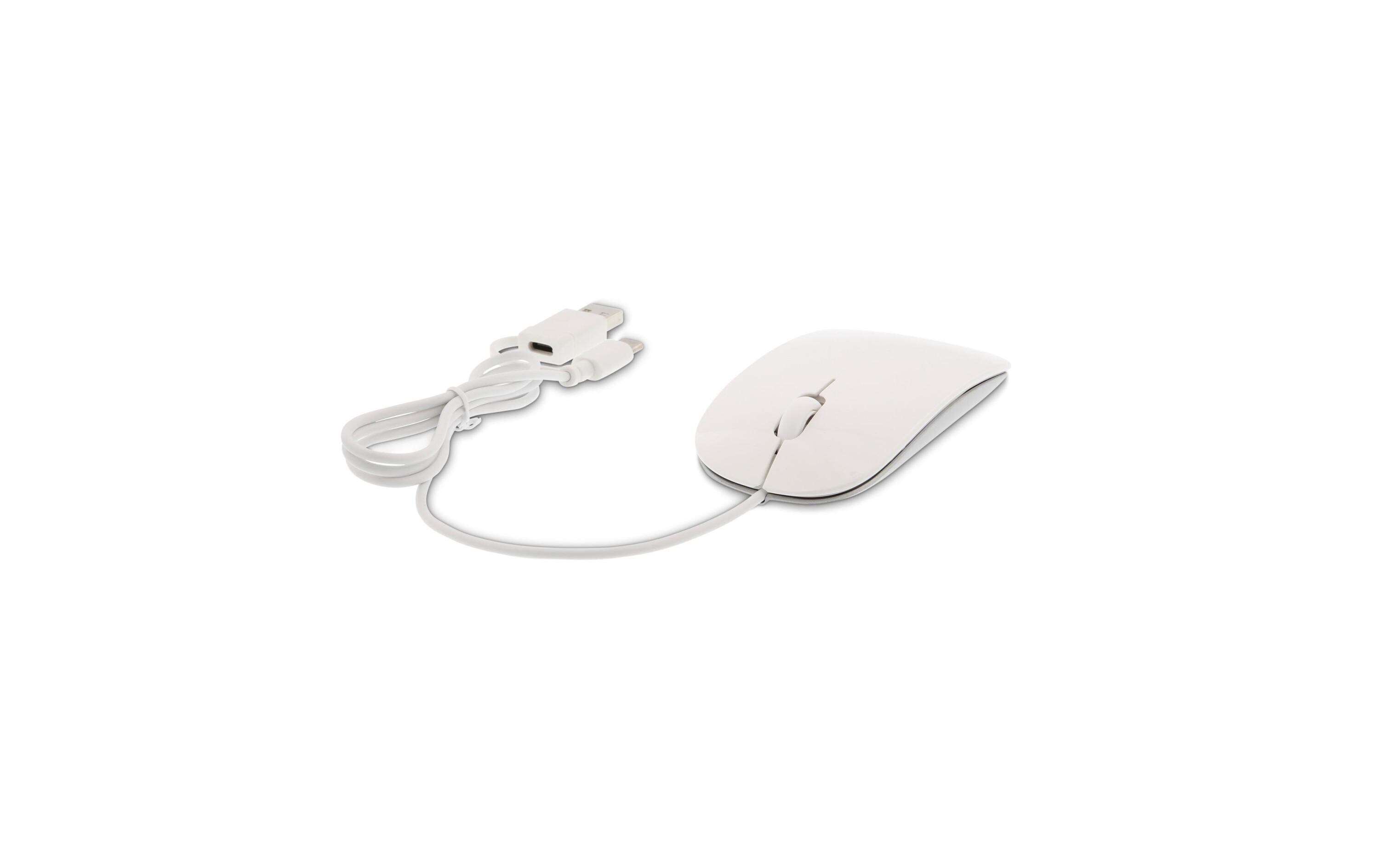 Easy Mouse USB-CFlache, verkabelte Maus mit USB-A und USB-C Anschluss
