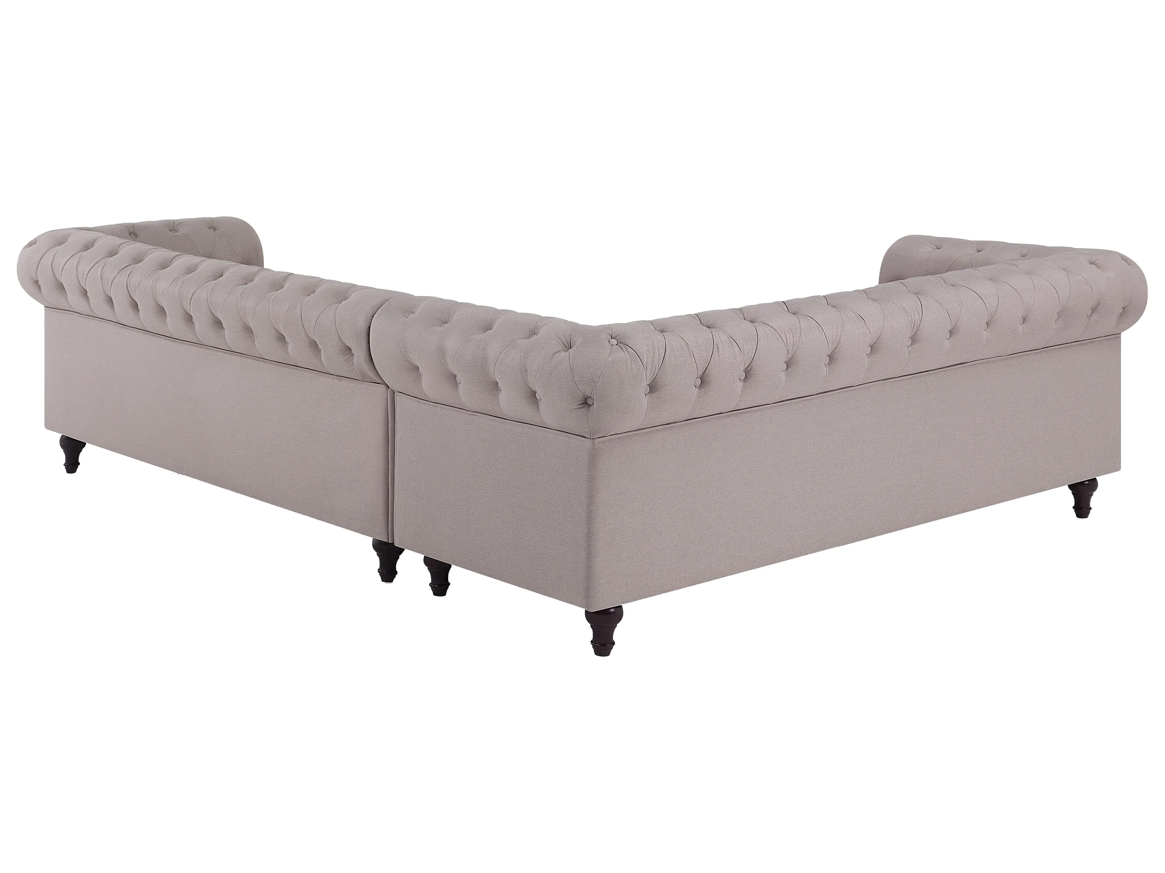 Hoekbank 6-zits CHESTERFIELD Stof Beige rechtszijdig