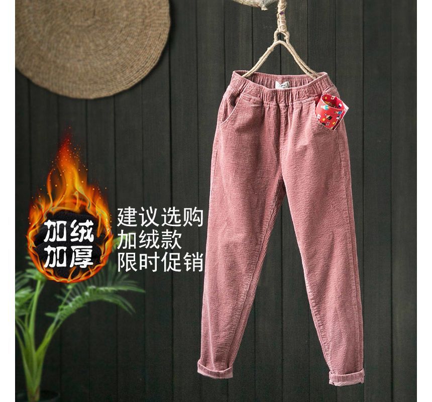Shalala - Hoge taille effen corduroy broek