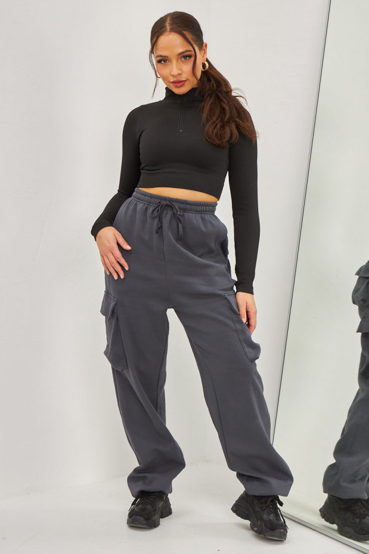 Pantalon de jogging cargo gris foncé