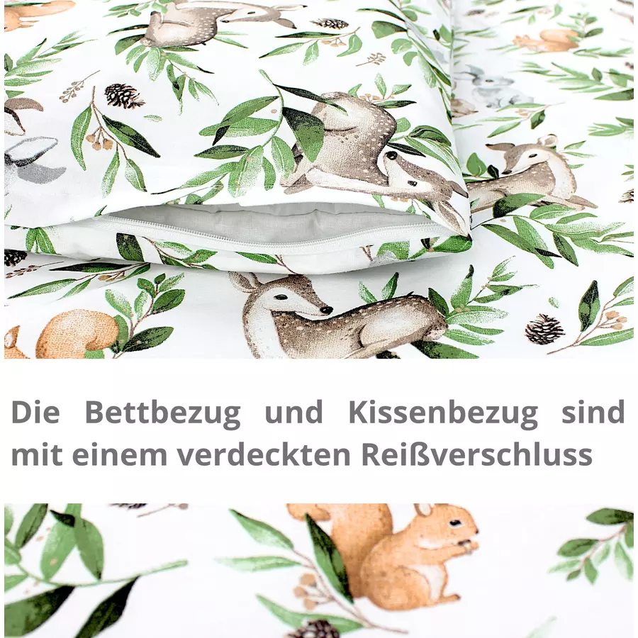 TupTam Kinder Bettwäsche Set 2-tlg grünbeige