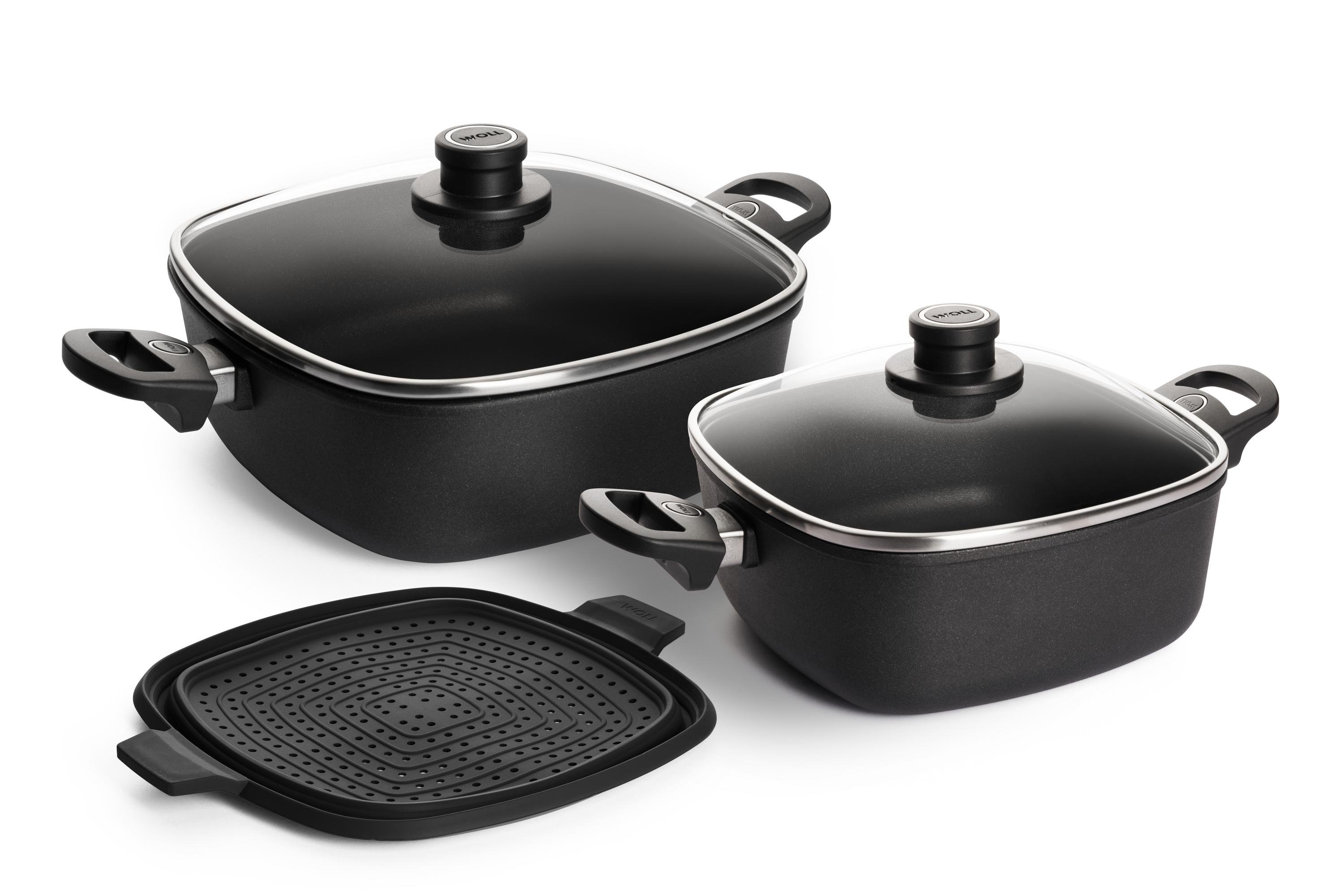 Titan Best Kasserollen-Set, 5-tlg., 28 x 28 + 24 x 24 cm - Herdart: Alle Herdarten inkl. Induktion von WOLL