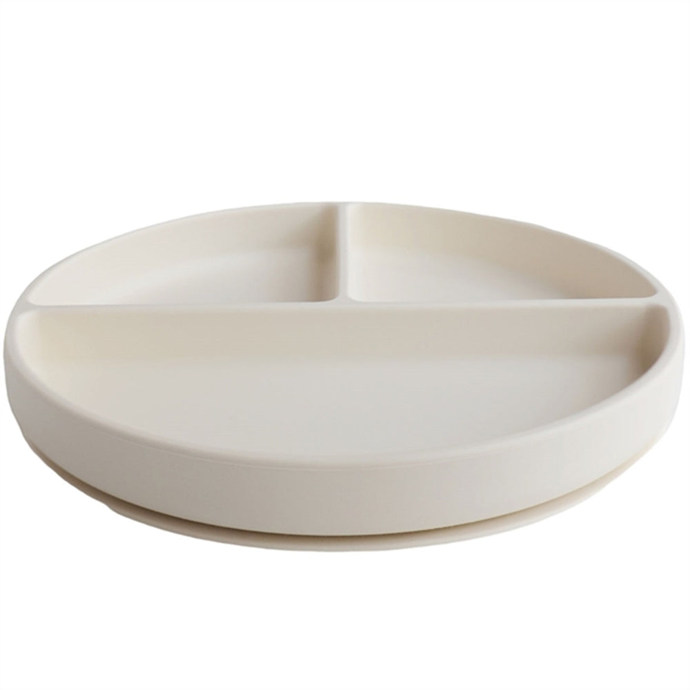 Silikone Tallerken Ivory - Mushie → Luksusbaby.dk