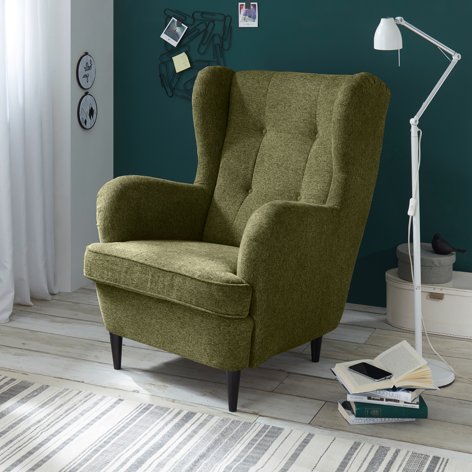 Ohrensessel - olive - 78 cm breit