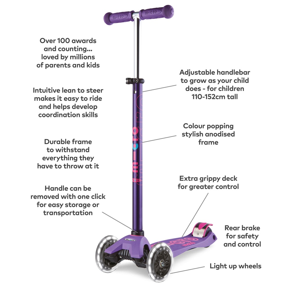 Maxi Micro Deluxe LED Lila Scooter