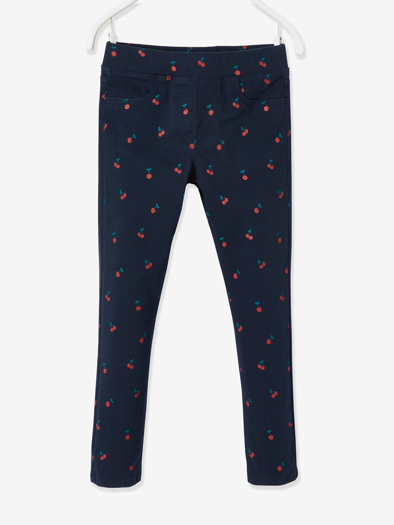 Calça legging MorphologiK, modelagem slim, na altura do quadril, com estampa de cerejas, para meninas, estampa rosa claro.