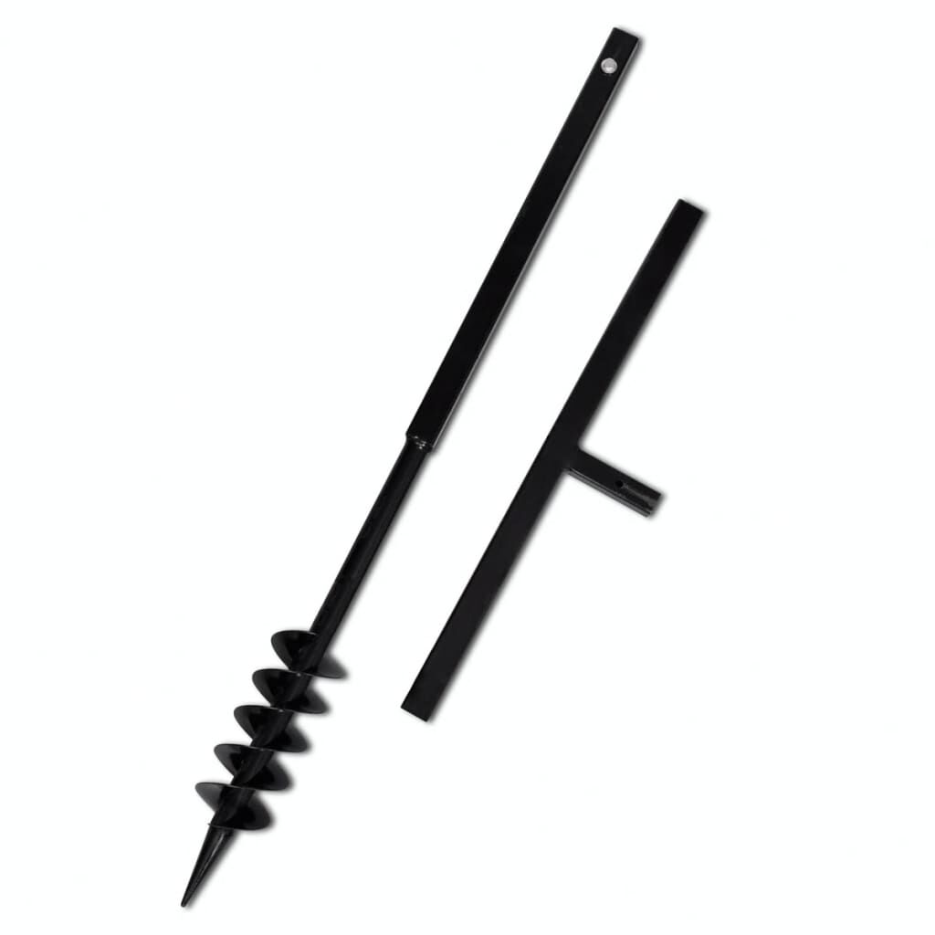 vidaXL Grondboor met handvat, 80 mm, uitschuifbaar, 13 m, staal