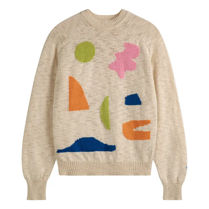 Bobo Choses Pull Intarsia Summer Landscape - Collection Femme  | Ecru