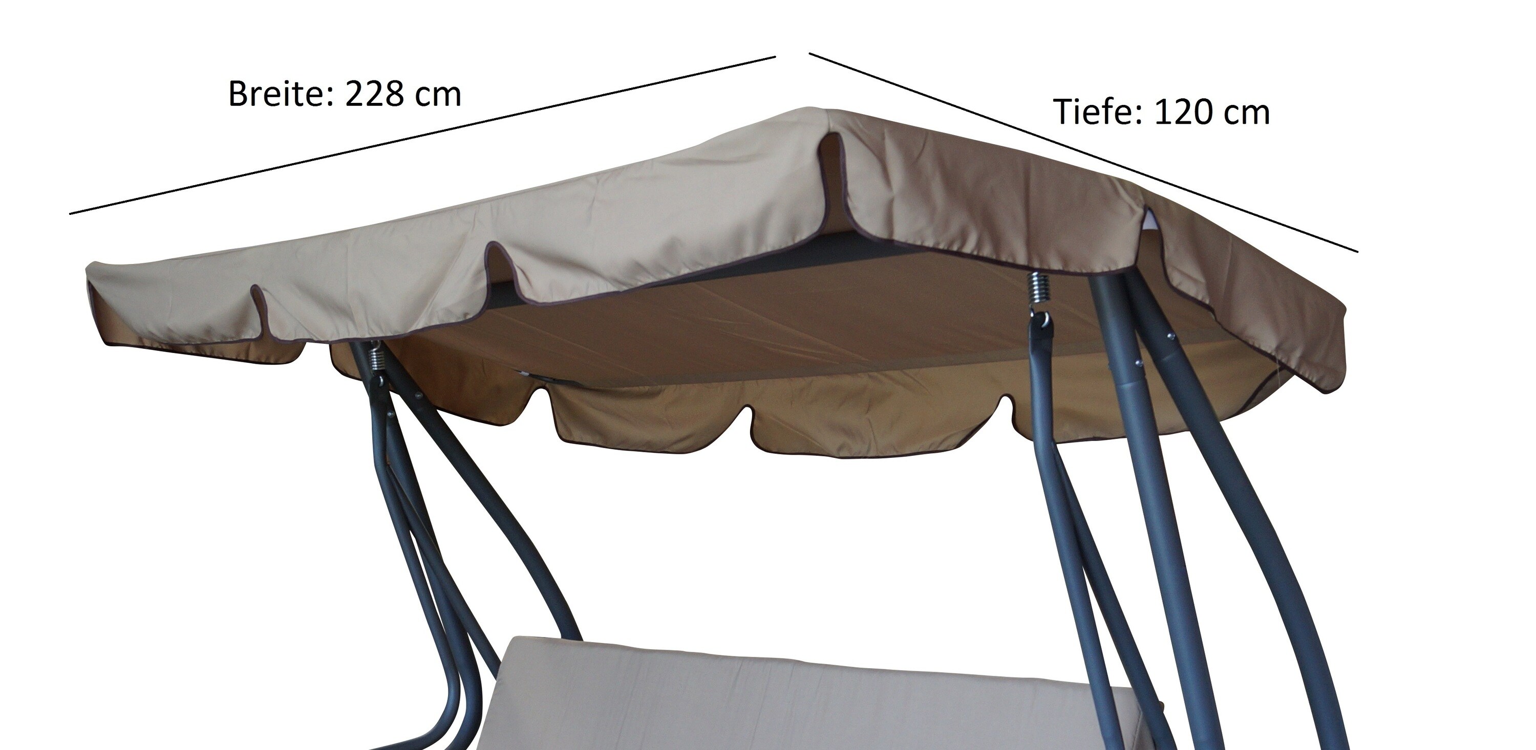 DEGAMO Dachplane für Hollywoodschaukel MIAMI 228x120cm, cremefarben