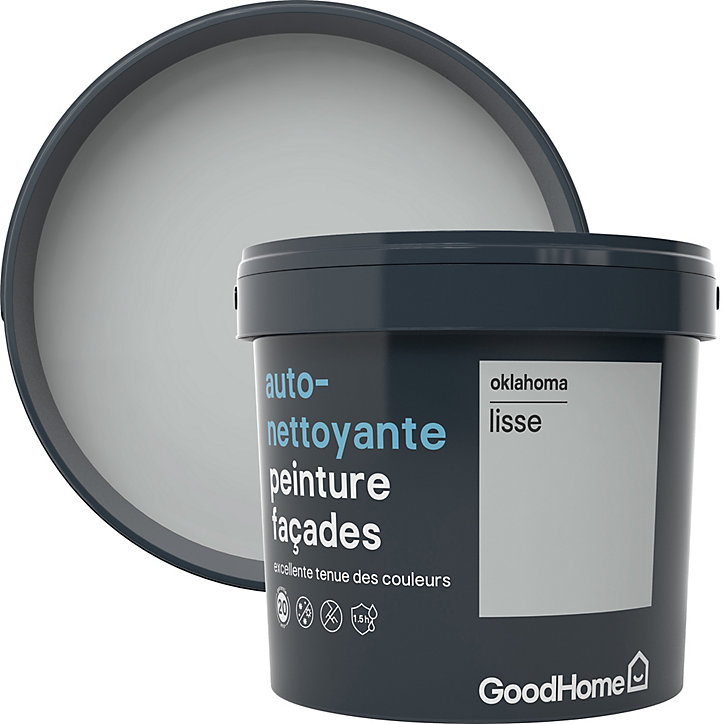 Peinture extérieure façade autonettoyante Premium GoodHome gris Oklahoma 5L
