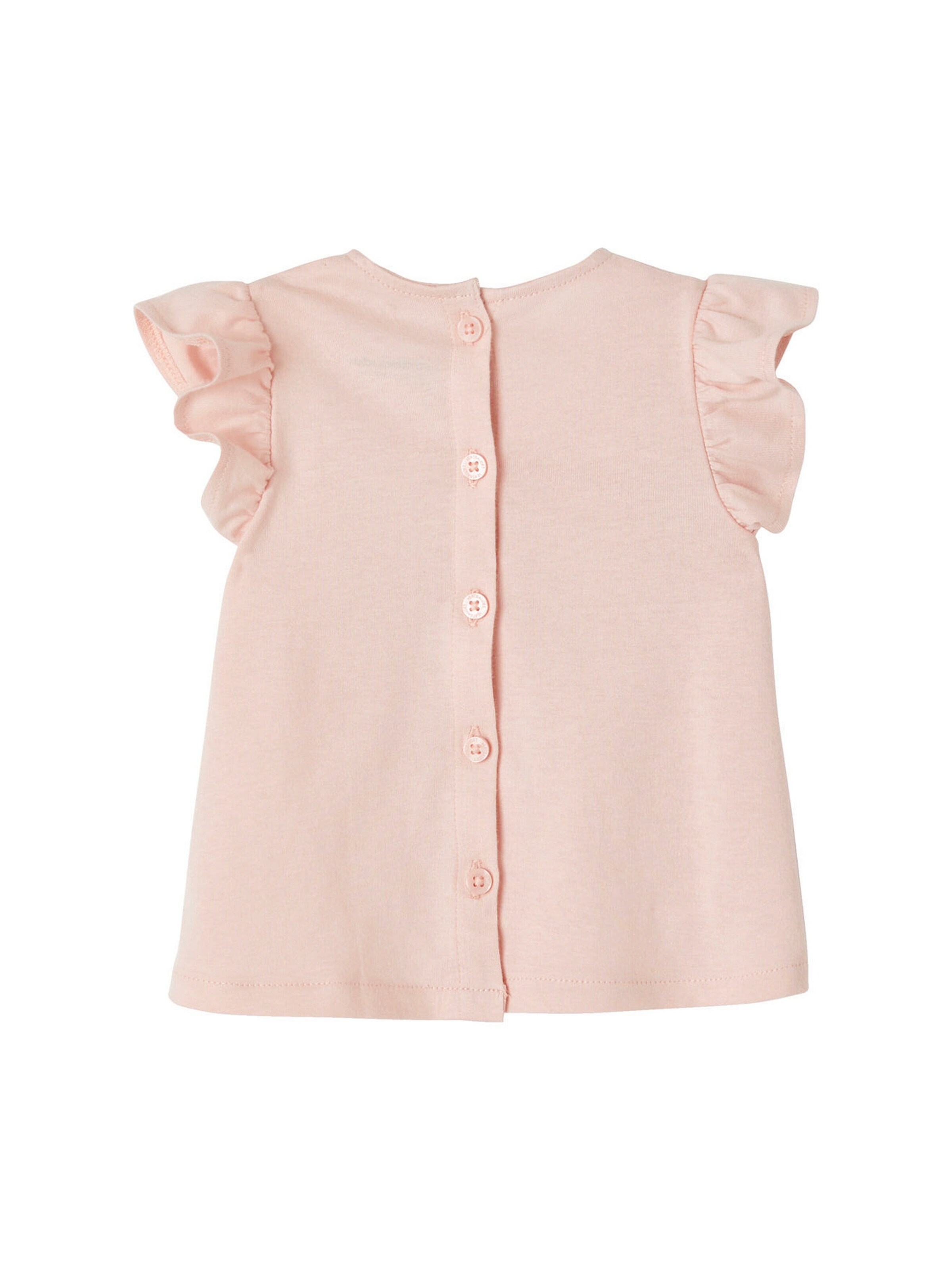 Vertbaudet Mädchen Baby T-Shirt, 3D-Blumen altrosa