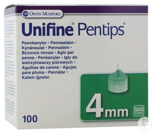 Unifine Pentips Aiguilles de Penn 4mm 32G 100 Pièces (AN3541)