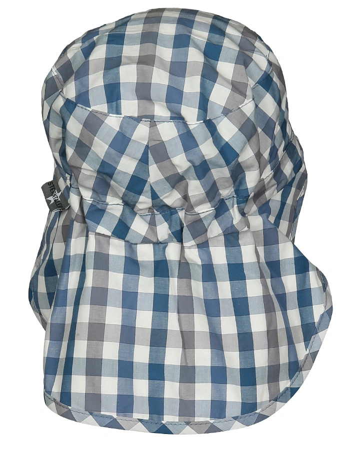 Schirmmütze KARO mit Nackenschutz in jeansblau