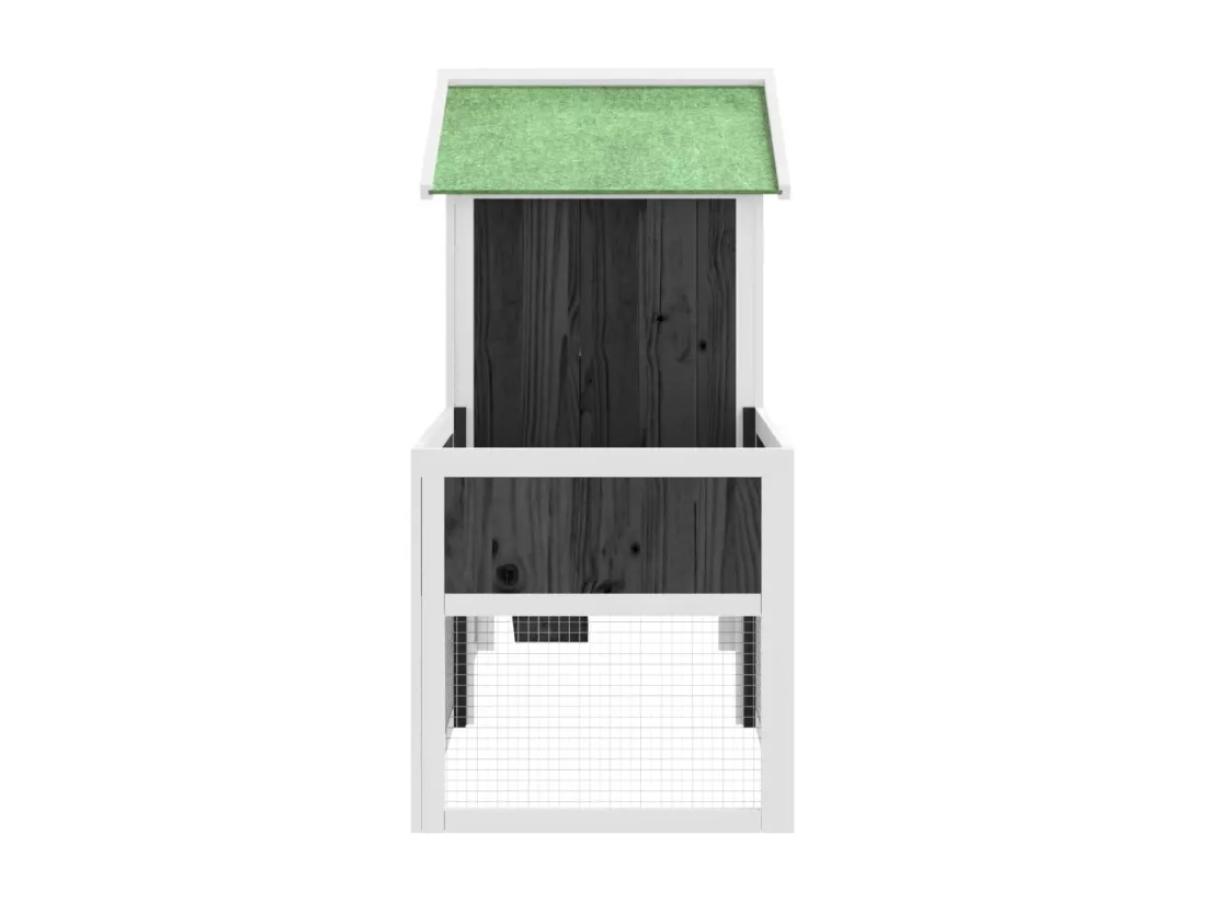 Clapier gris 170x63x113 cm bois de pin massif