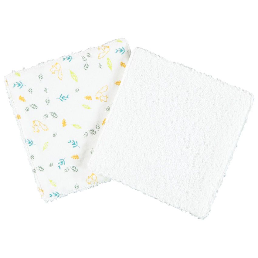 Lot de 6 lingettes lavables en coton avec pochette de rangement - Vert
