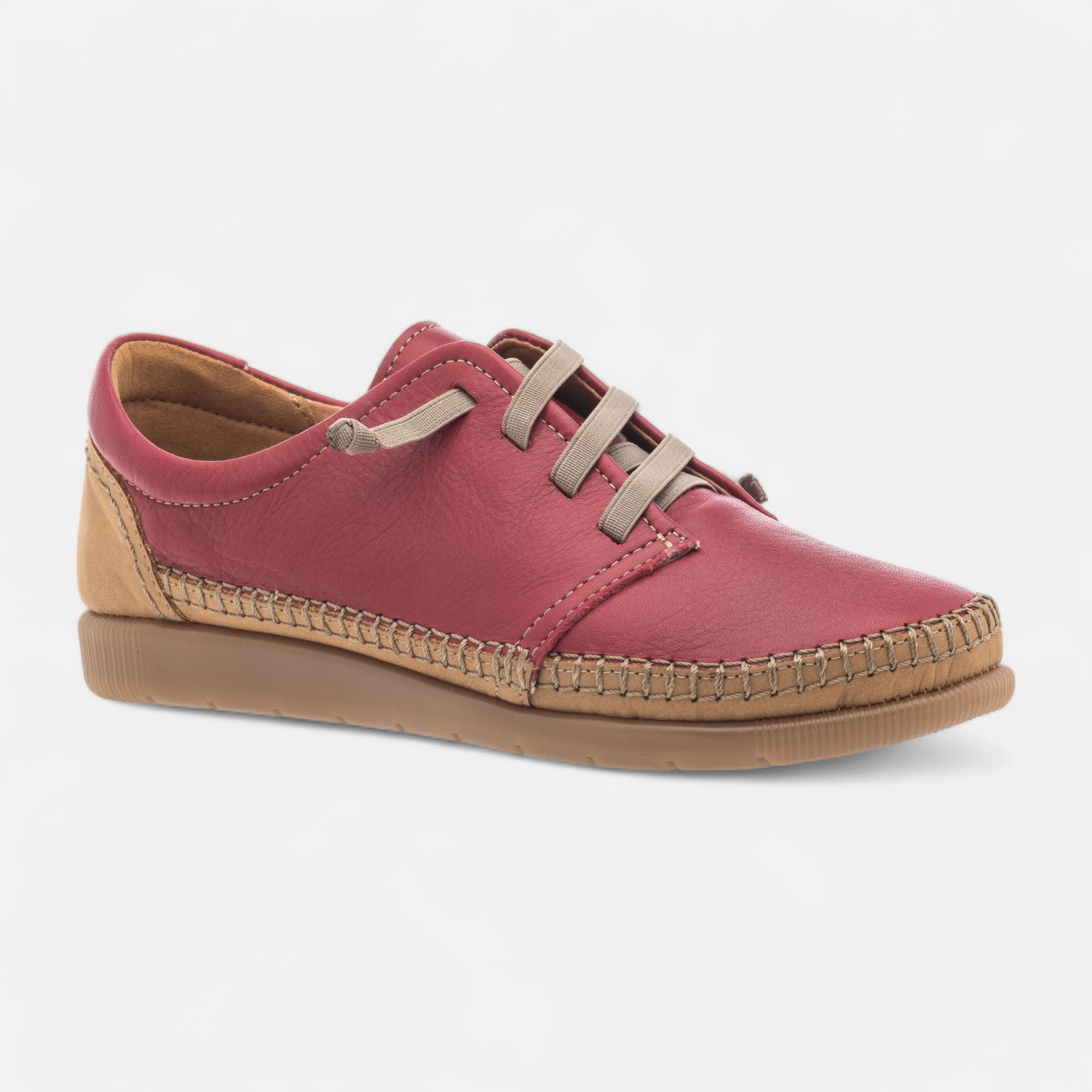 Baskets basses Femme en cuir rouge
