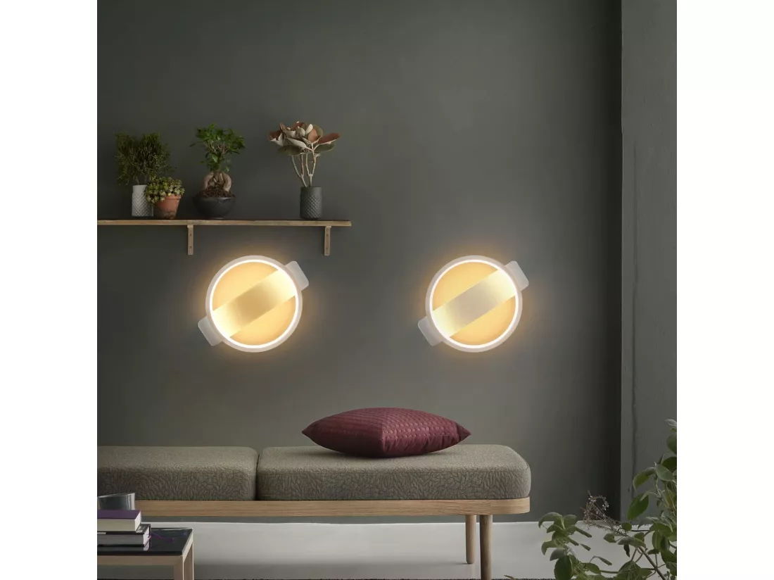 NETTLIFE Applique murale LED intérieure - Blanc Design moderne Applique murale 7W blanc chaud 3000K