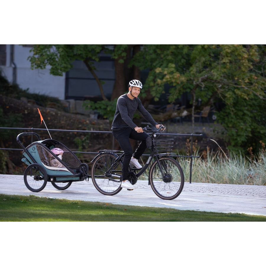 hamax Kinderfahrradanhänger Cocoon ONE Einsitzer greenblack