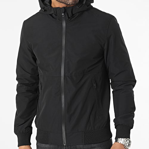 Veste Zippée Capuche Slim Fit Noir