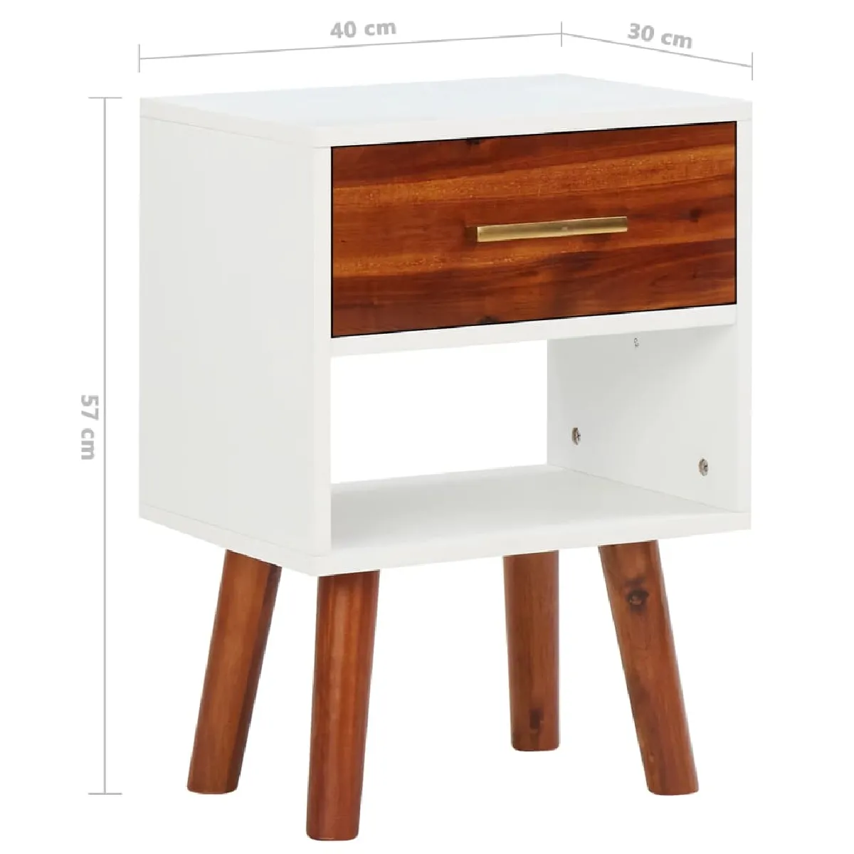vidaXL Tables de chevet 2 pcs - Bois d'acacia massif