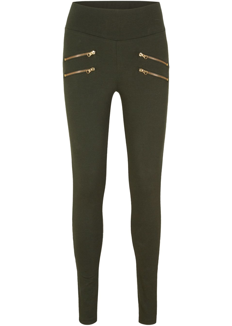 Legging avec taille confortable et zips décoratifs