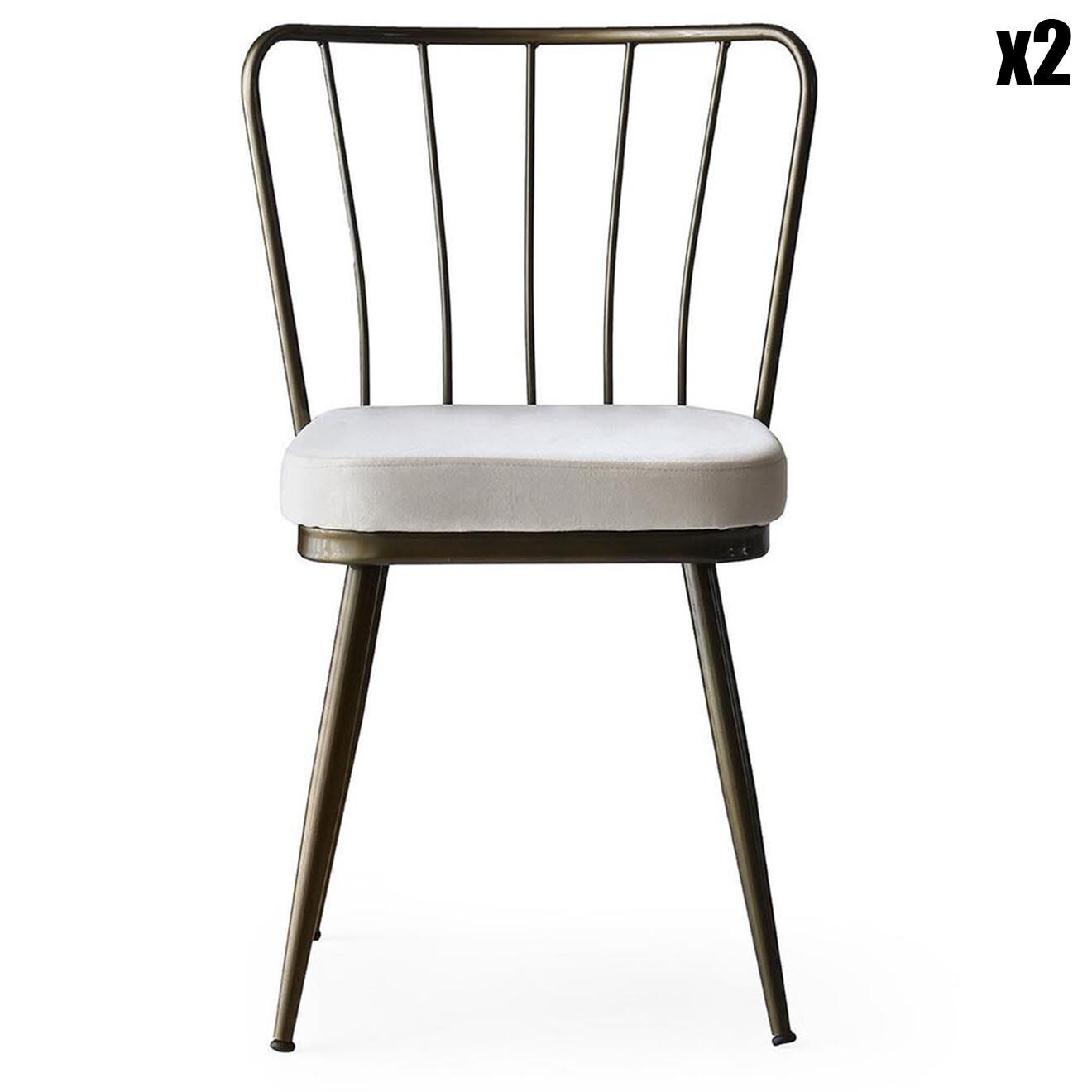 Homitis 2 Chaises Yildiz blanches - 43x82x42 cm