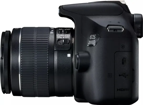 Canon EOS 2000D - Digitalkamera - SLR - 24.1 MP - APS-C - 1080p / 30 fps - 3x optisk zoom EF-S 18-55 mm IS II og EF 75-300 mm III objektiver - Wi-Fi, NFC
