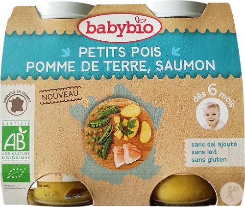 Babynat Petits Pois Pomme De Terre Saumon Bébés 6+ Mois 2x200g