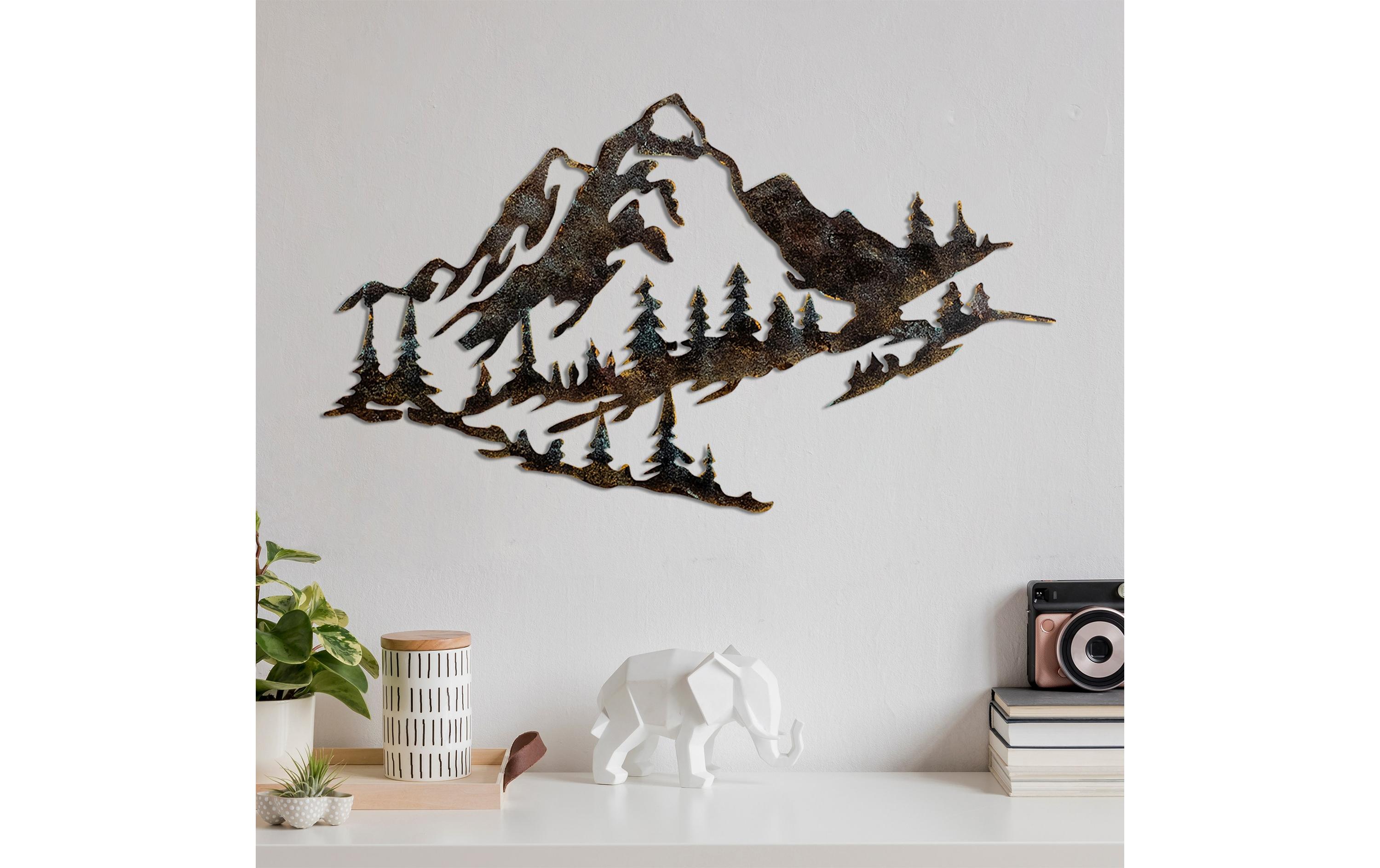 Wanddekoration Mountain 70 x 40 cm, MetallWandbild